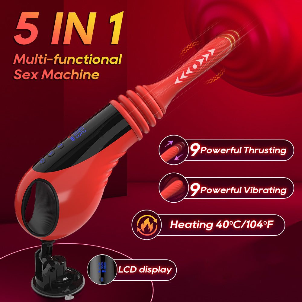 9 powerful telescopic vibration heating gun for women masturbation vibrator