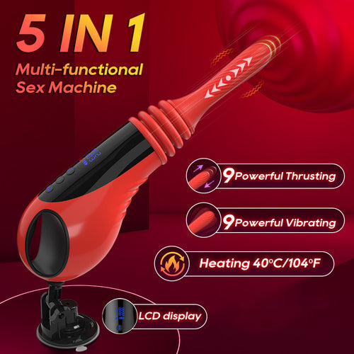9 powerful telescopic vibration heating gun for women masturbation vibrator