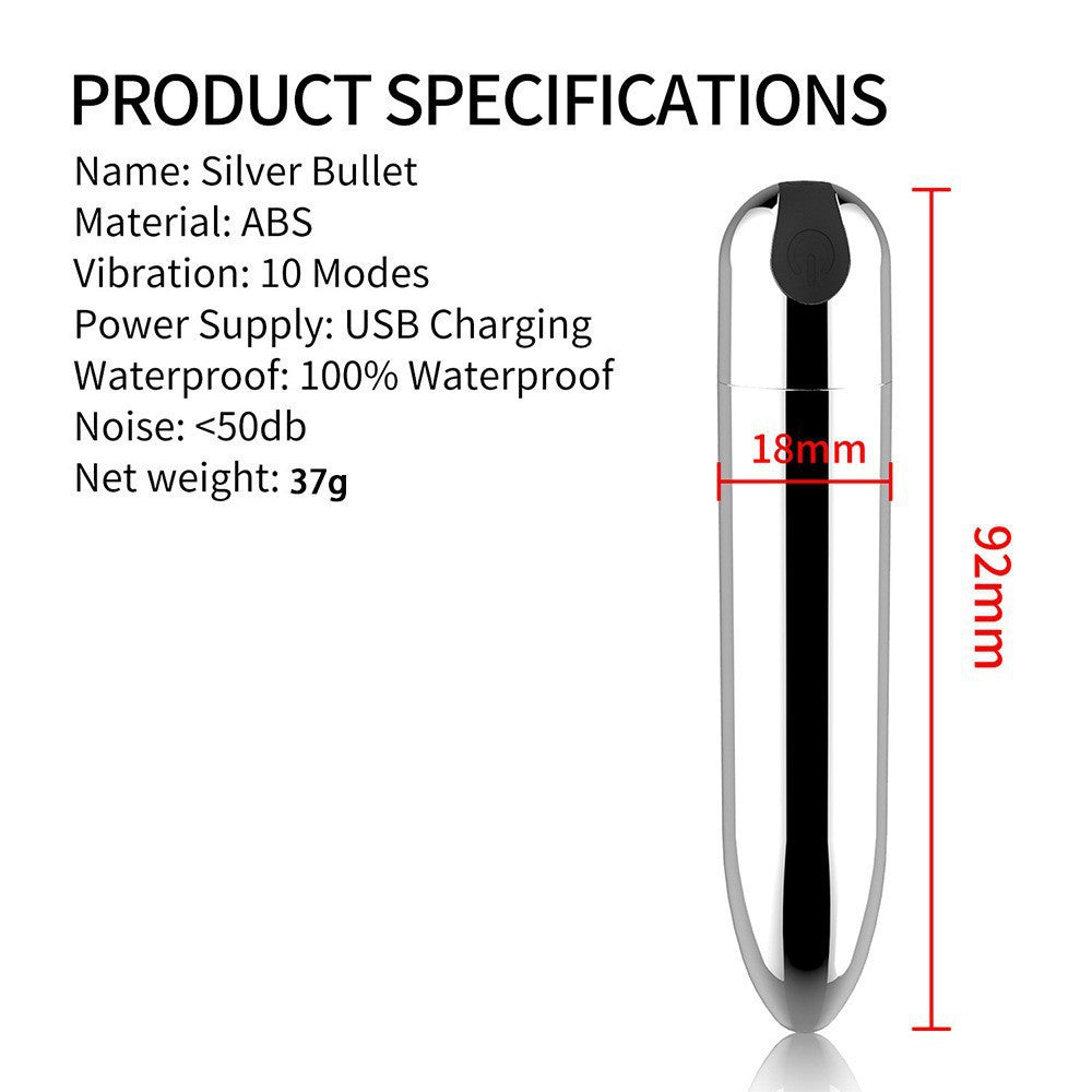 Mini 10 Speed USB Rechargeable Waterproof Bullet Vibrator For Her Personal Massager by Seductiva