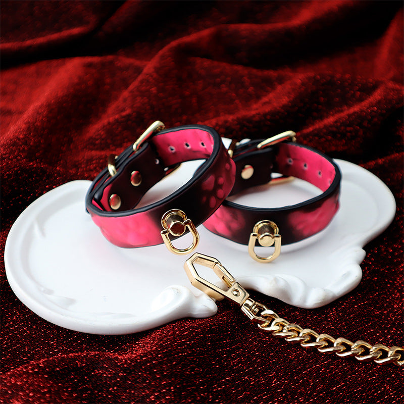 SM Cat Paw Leather Handcuffs Heat Discoloration Bondage Gear Foot Ankle BDSM Restraints