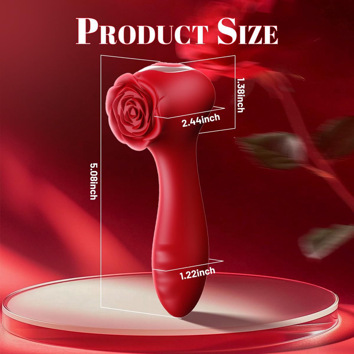 Rose Vibrator 10-frequency Body Massager Vibrating Egg Rose Flower Rotating Bead Vibrator by Seductiva
