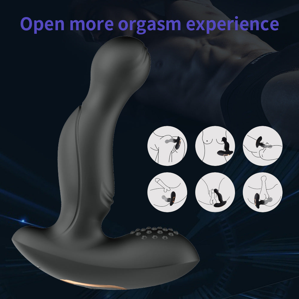 Silicone Anal Plug Vibrator 10 Frequncy Vibration Finger Massage Mode Prostate Massager for Male & Female