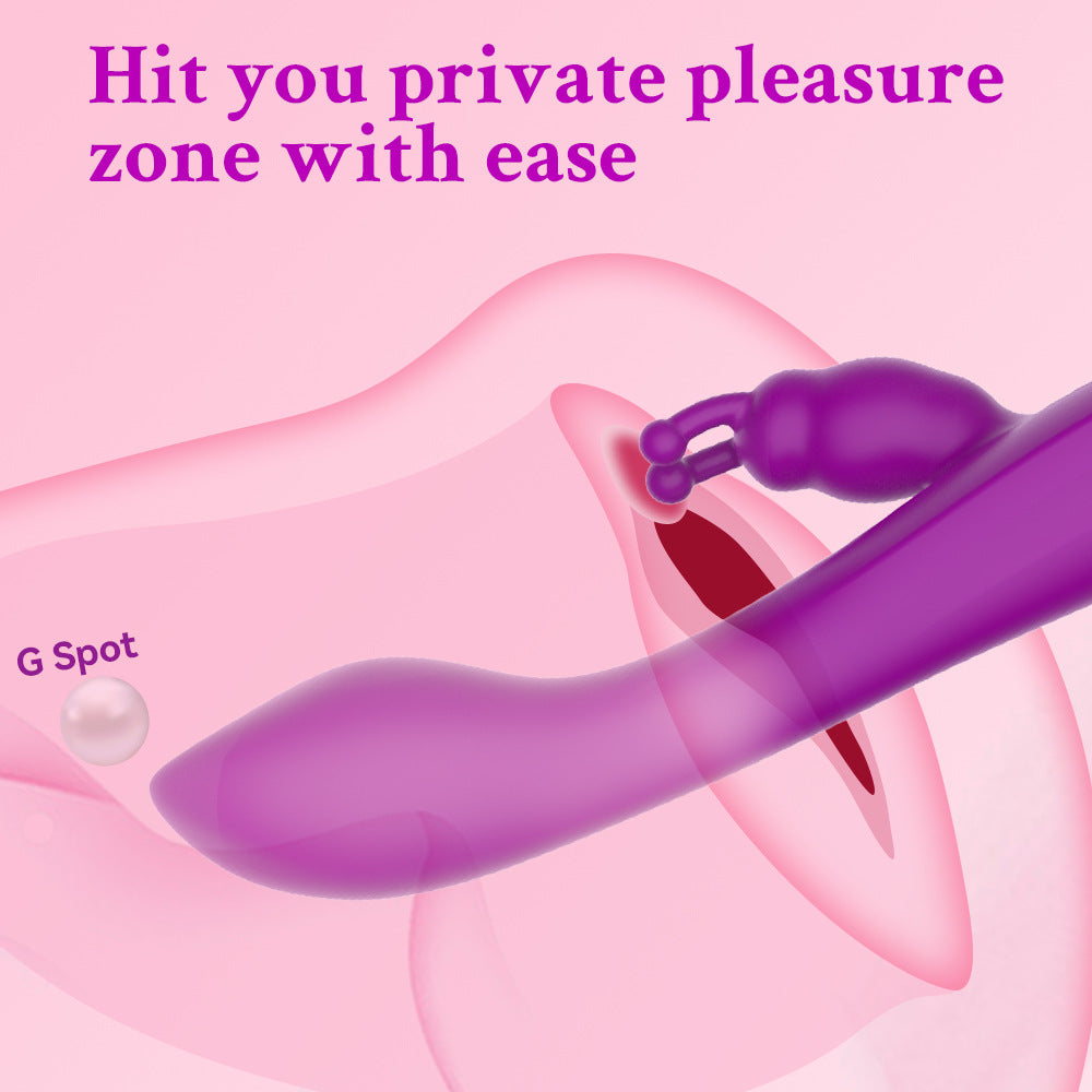 Rabbit Vibrator Multi-frequency Dual Shock AV Stick G-spot Clitoral Stimulator