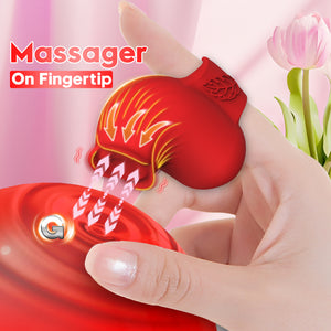 Silicone Suction Intimate Toy Rose Finger Vibrator Rechargeable | NZ Discreet Delivery by Seductiva