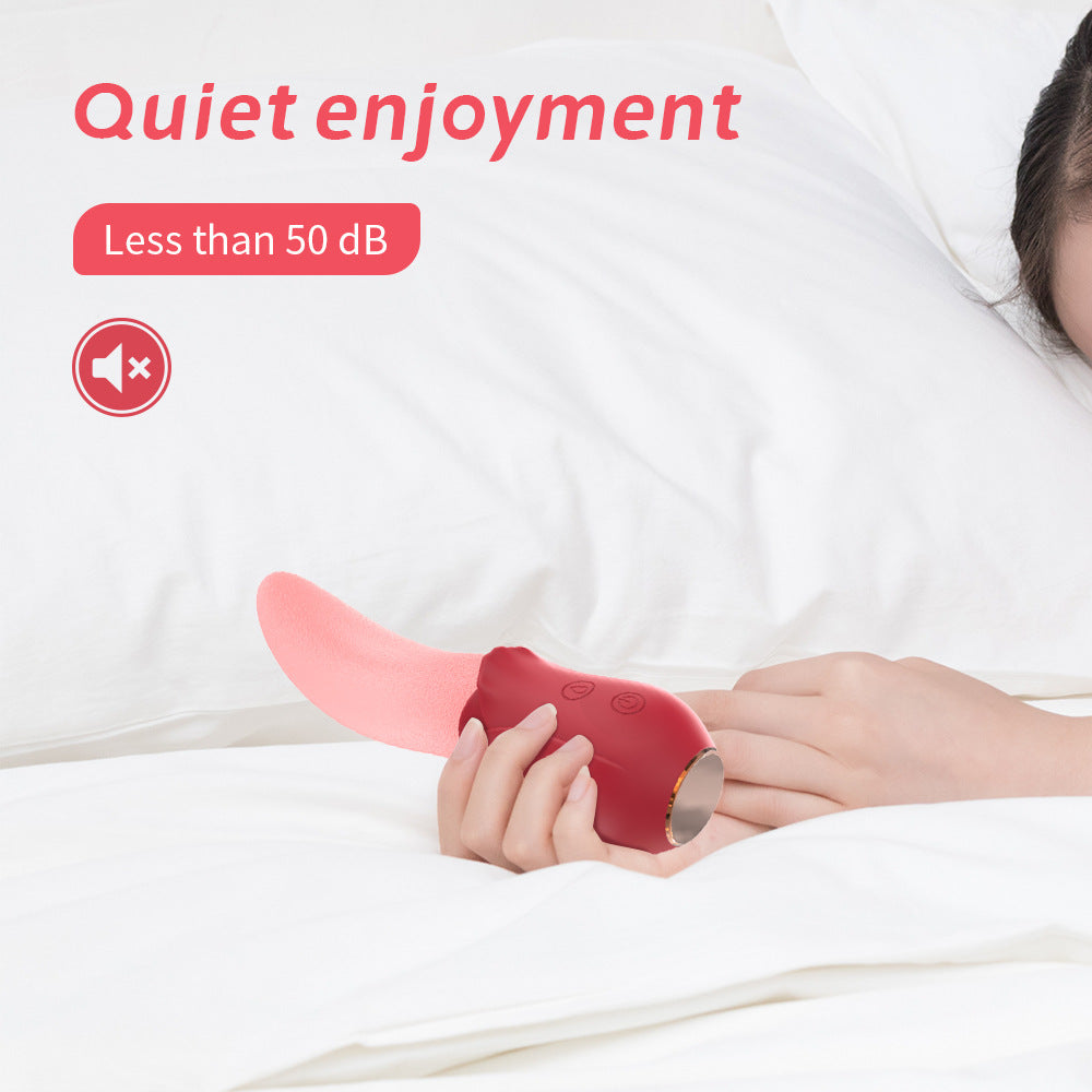 Multi-frequency tongue licking vibration stick women's clitoral massage stimulation rose vibrator masturbation adult products