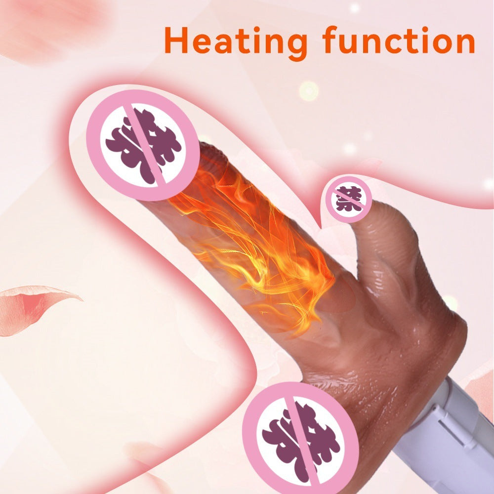 Wireless electric rechargable dildo vibrator multiple stimulation automatic telescopic female masturbation sex toy