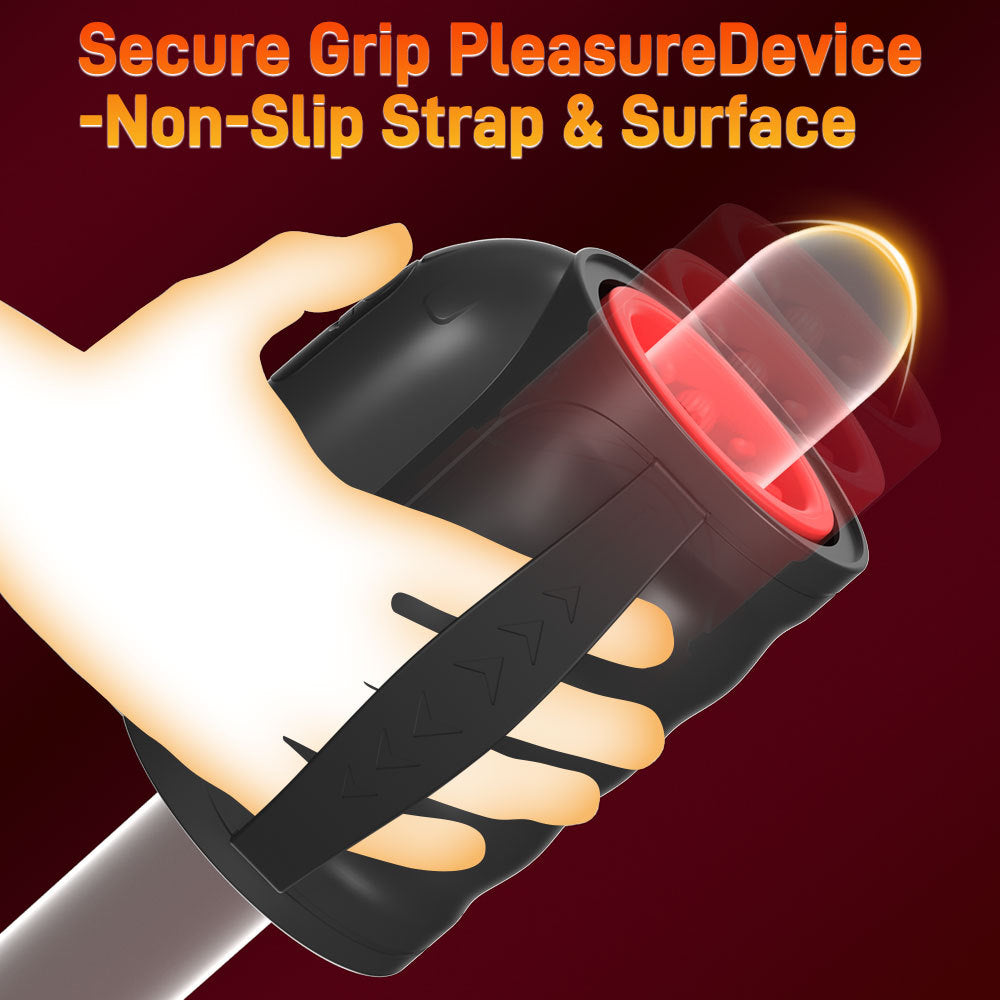 Men's telescopic rotating masturbation cup orgasm vibration cup hand-held penis trainer sex toy