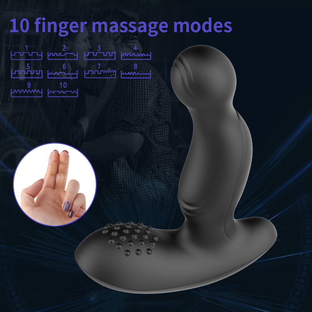 Silicone Anal Plug Vibrator 10 Frequncy Vibration Finger Massage Mode Prostate Massager for Male & Female
