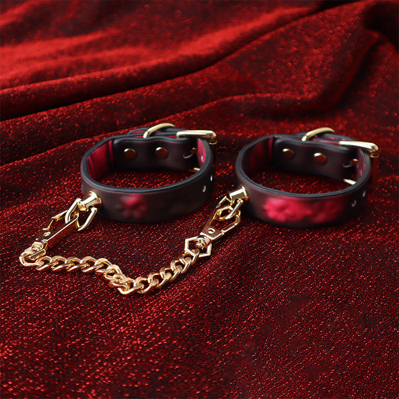 SM Cat Paw Leather Handcuffs Heat Discoloration Bondage Gear Foot Ankle BDSM Restraints