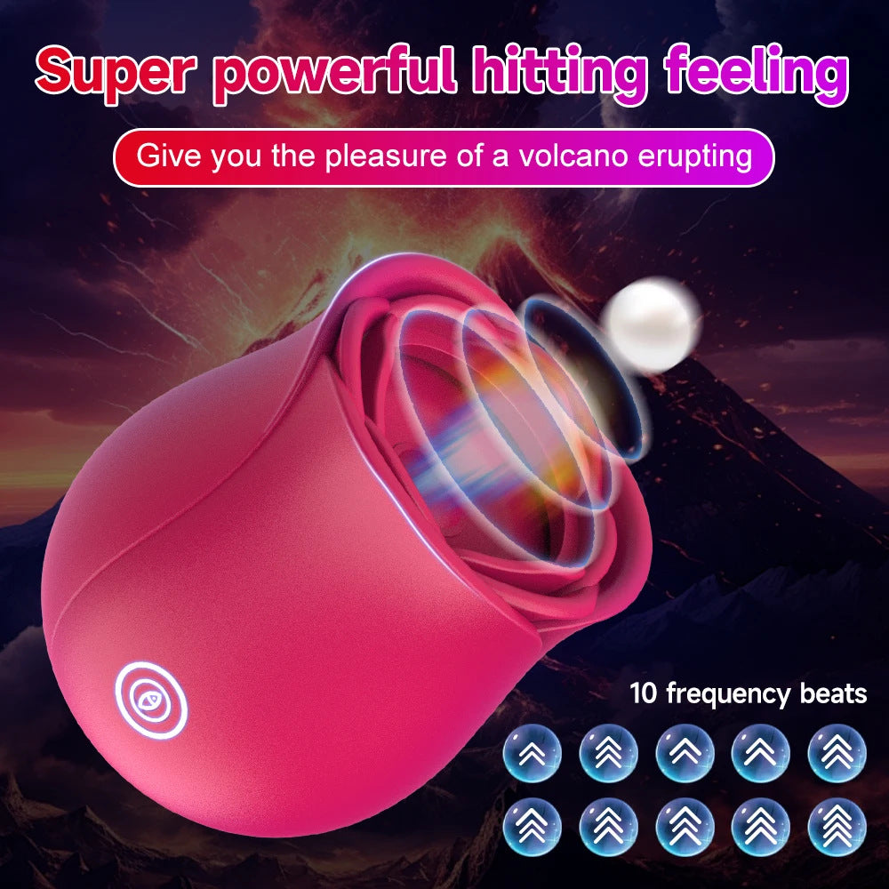 Hot-selling rose suction vibrator 2 IN 1 nipples clitoris to flirt jump eggs