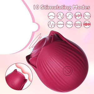 Seductiva Bloom: 10-Mode Rose Flapping Vibrator & Egg Size Reference & Packaging - Shipped from NZ