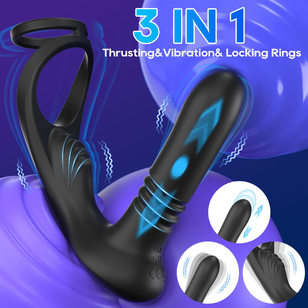 Remote Control Prostate Massager 10 Vibration Thrusting Modes Anal Vibrator USB Rechargeable Butt Plug Male Sex toy