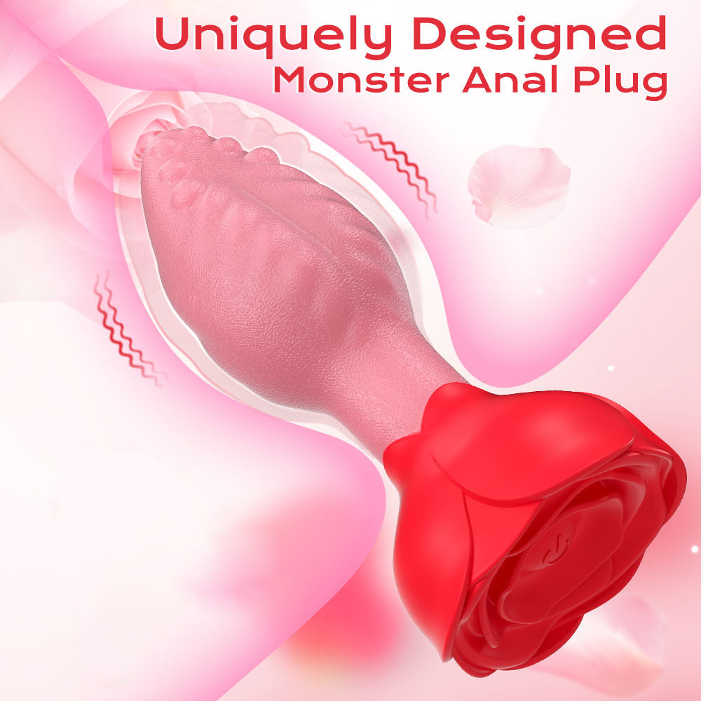 Swing vibration anal plug female masturbation vibrator male prostate massager rose butt plug