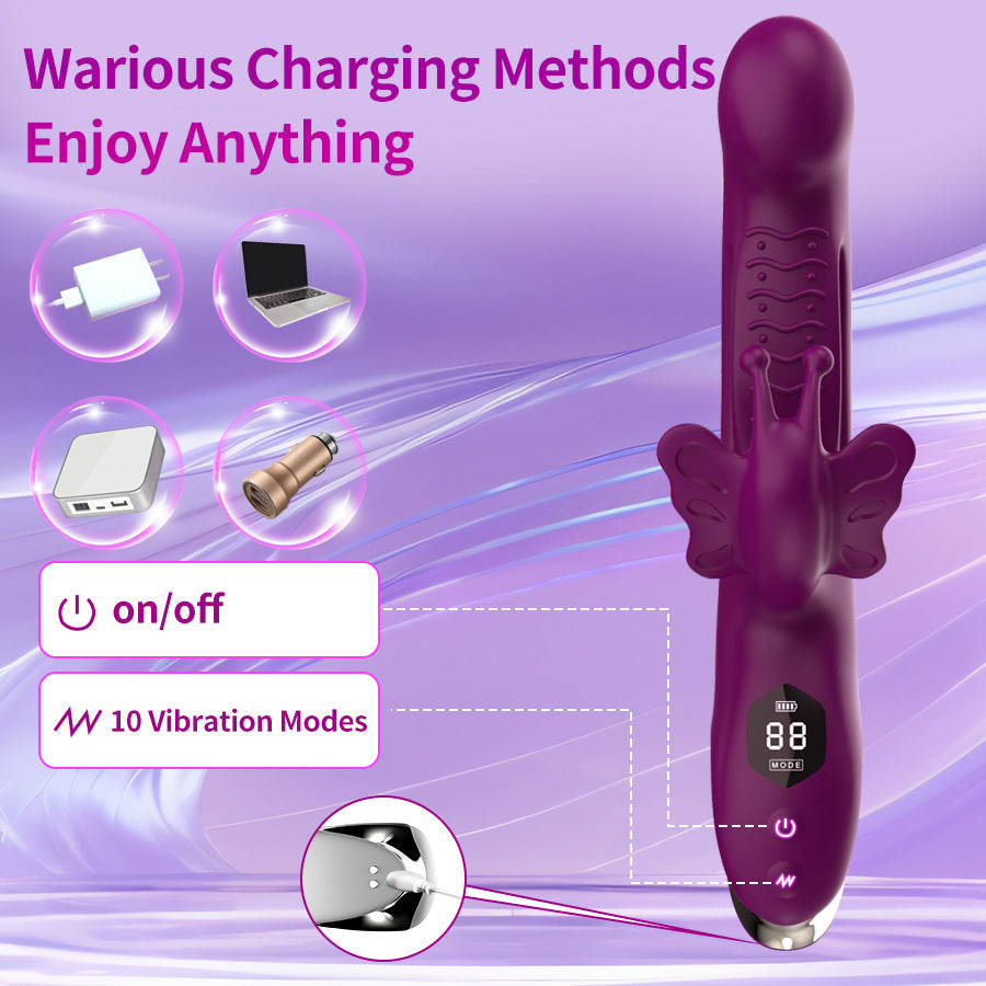 Butterfly Vibrator Multi-frequency Dual Shock AV Stick G-spot Clitoral Stimulator