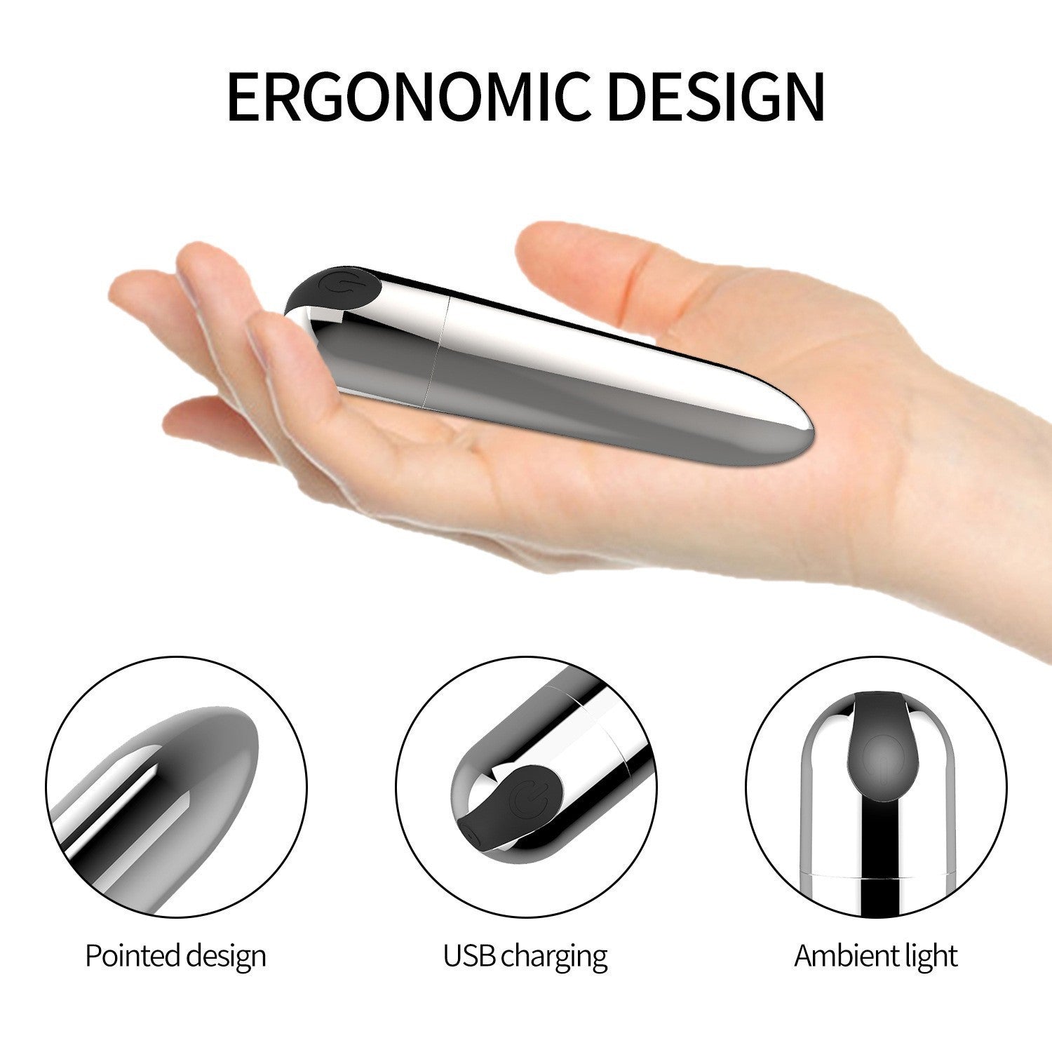 Mini 10 Speed USB Rechargeable Waterproof Bullet Vibrator For Her Personal Massager by Seductiva