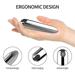 Mini 10 Speed USB Rechargeable Waterproof Bullet Vibrator For Her Personal Massager by Seductiva