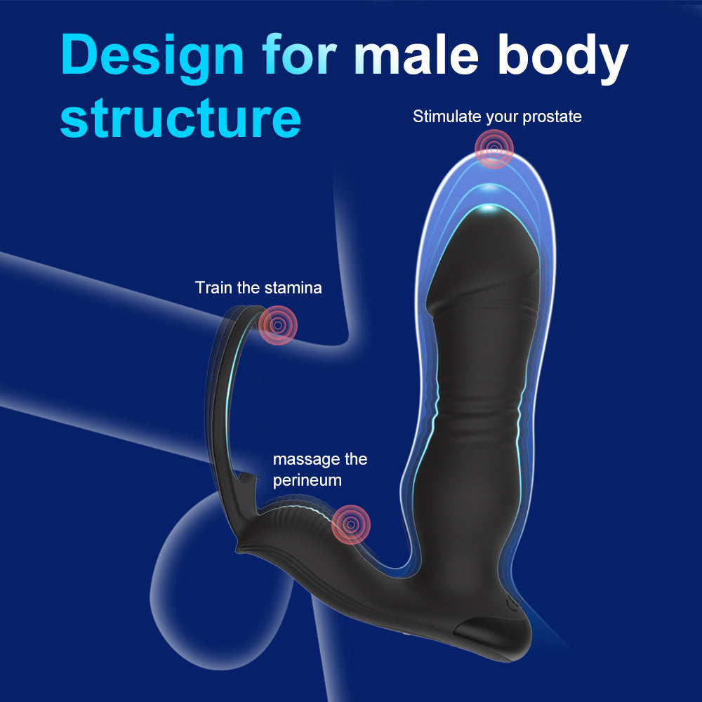 Silicone Anal Stimulator Rechargeable Dual Vibration Prostate Massager Butt Plug Vibrator With Cock Ring For Man Sex Toy