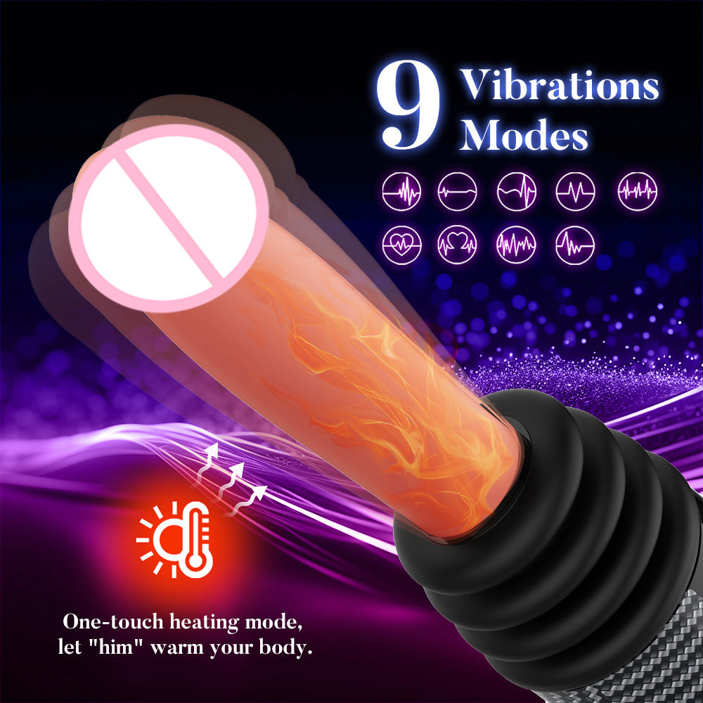 Female fully automatic telescopic vibrating insertion dildo