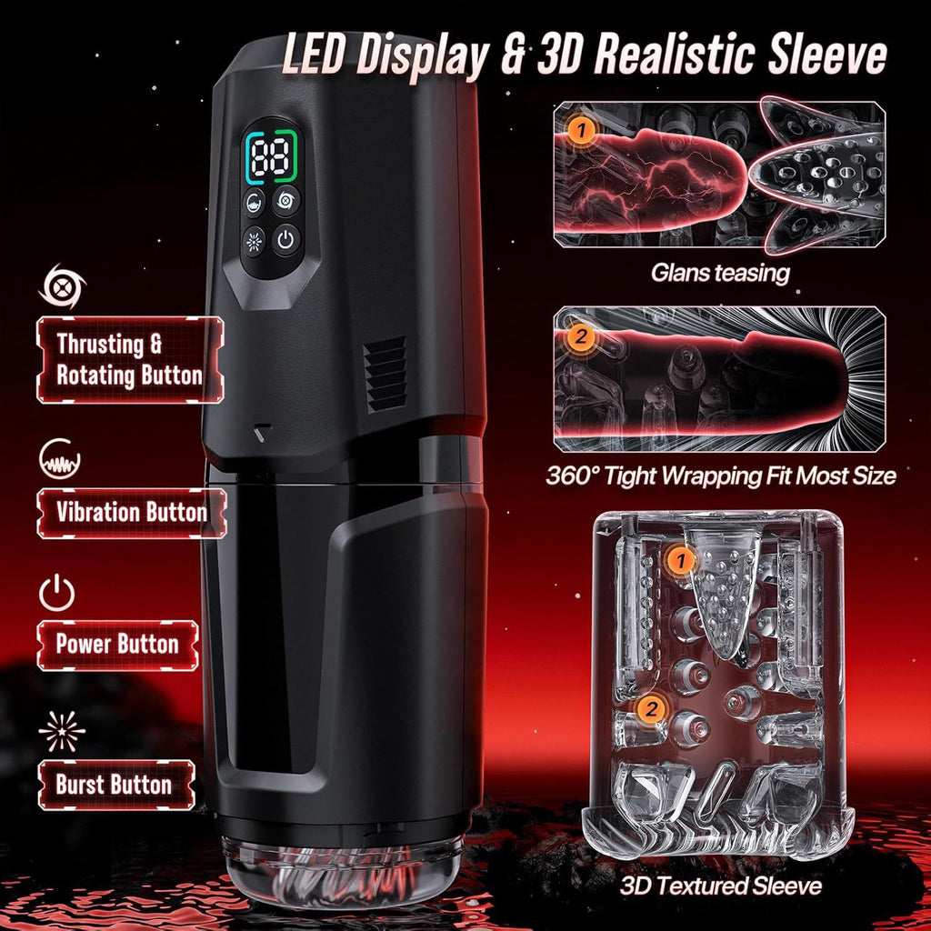 New arrival APP automatic rotating telescopic fale masturbation cup penis massager man adult sex toy