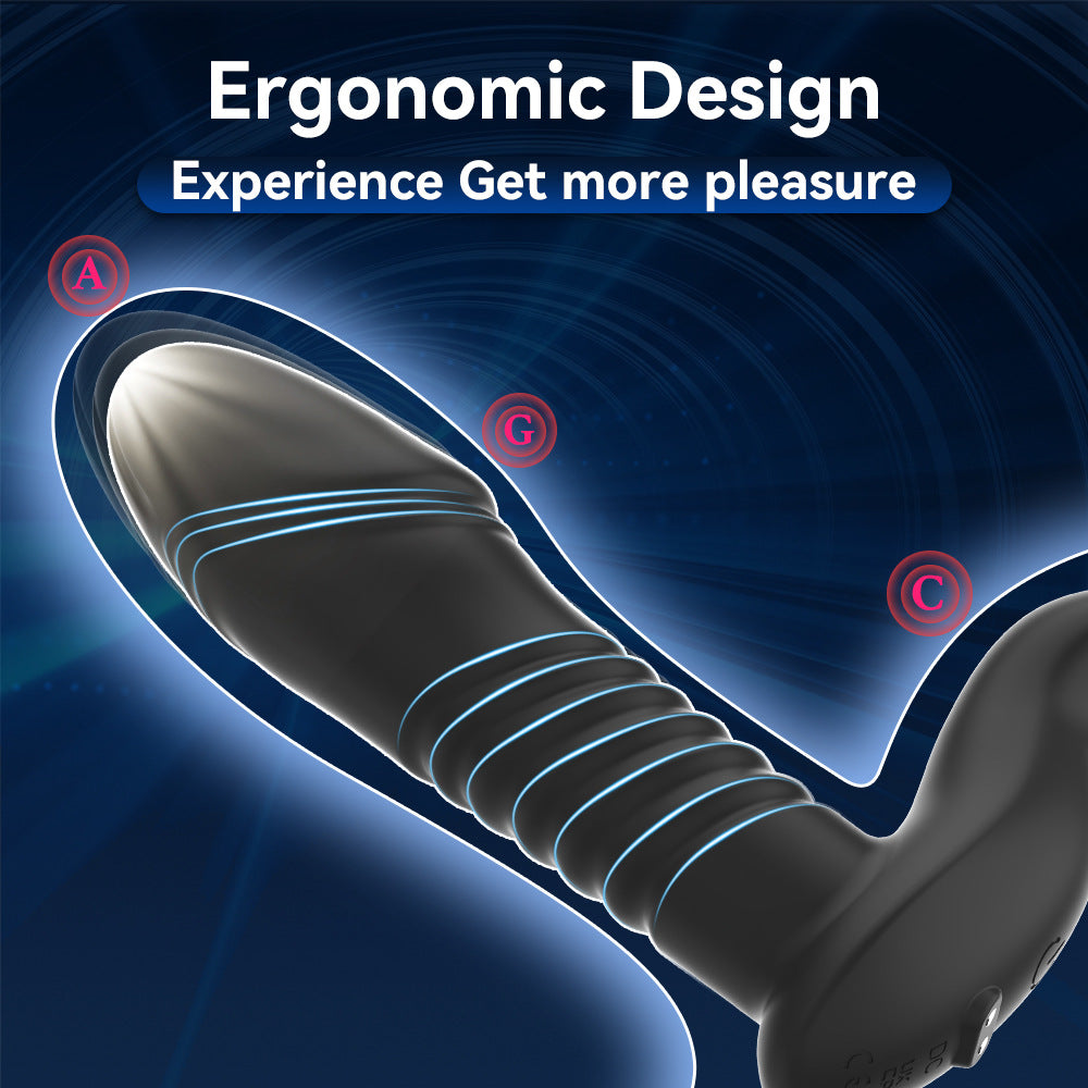 Automatic Thrusting Vibrating Anal Plug with Prostate Massager for Male & Female