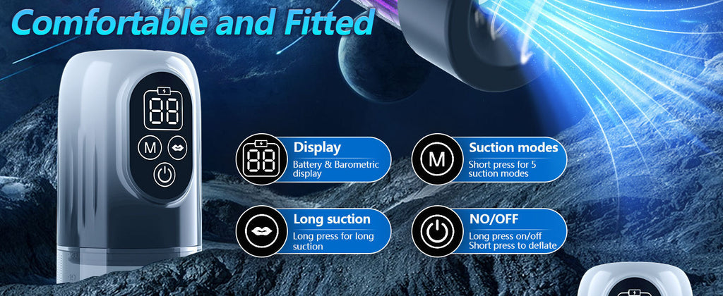 New 6 IN1 screen display spa aircraft cup stretching air pump vacuum men penile trainer adult sex toy