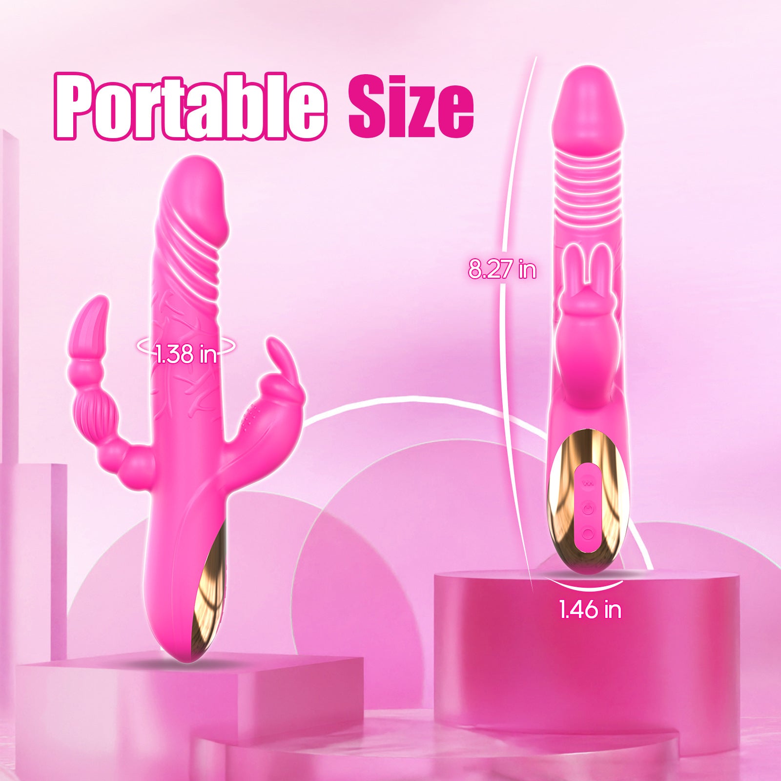 Rabbit vibrator clitoral stimulation telescopic double vibration female masturbation sex toy for woman