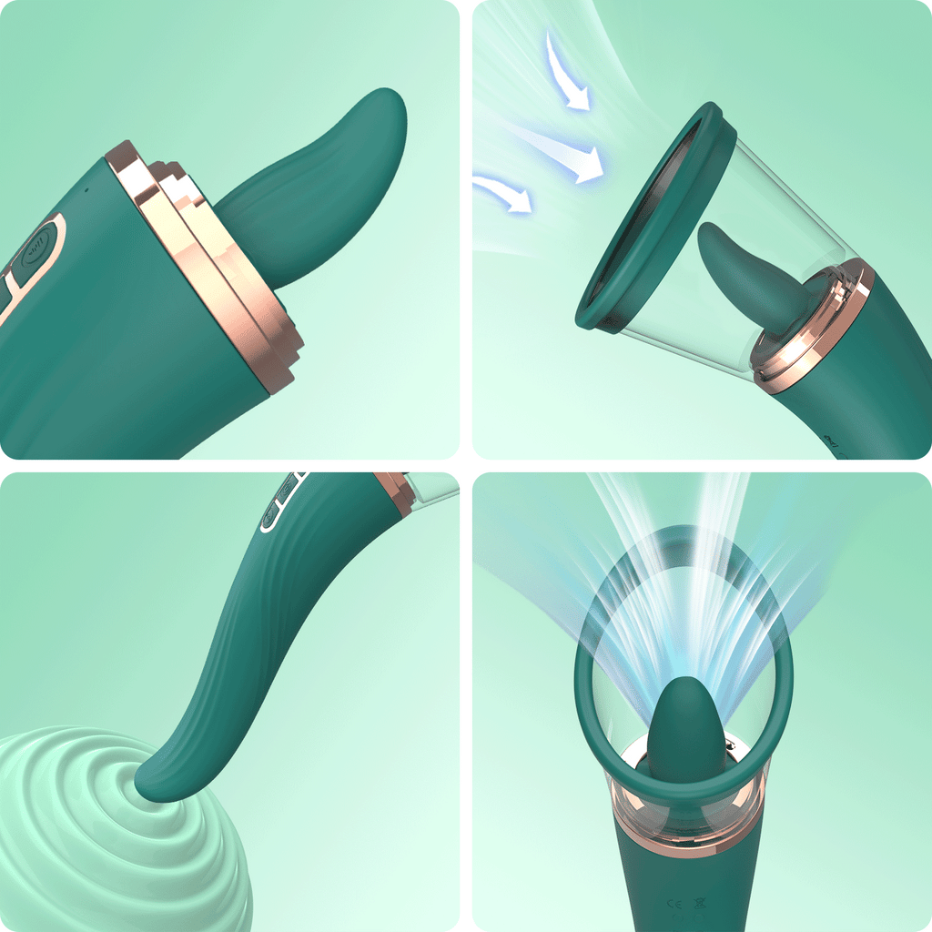 Tongue Licking Sucking Vibrator Double Stimulation Women Masturbation Adult Sex Toy For Couples