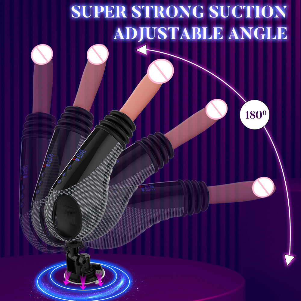 Female fully automatic telescopic vibrating insertion dildo