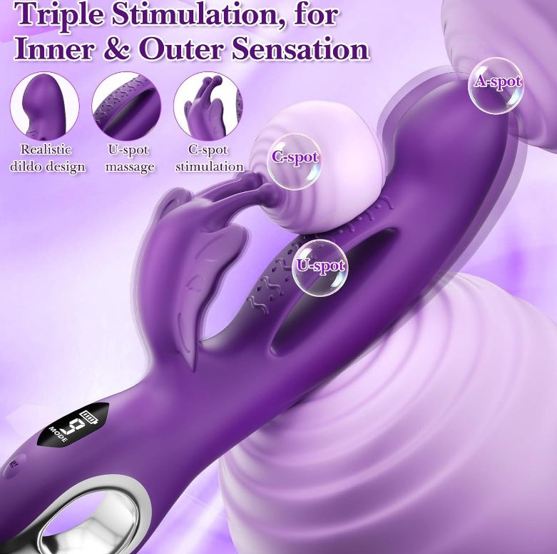 Butterfly Vibrator Multi-frequency Dual Shock AV Stick G-spot Clitoral Stimulator