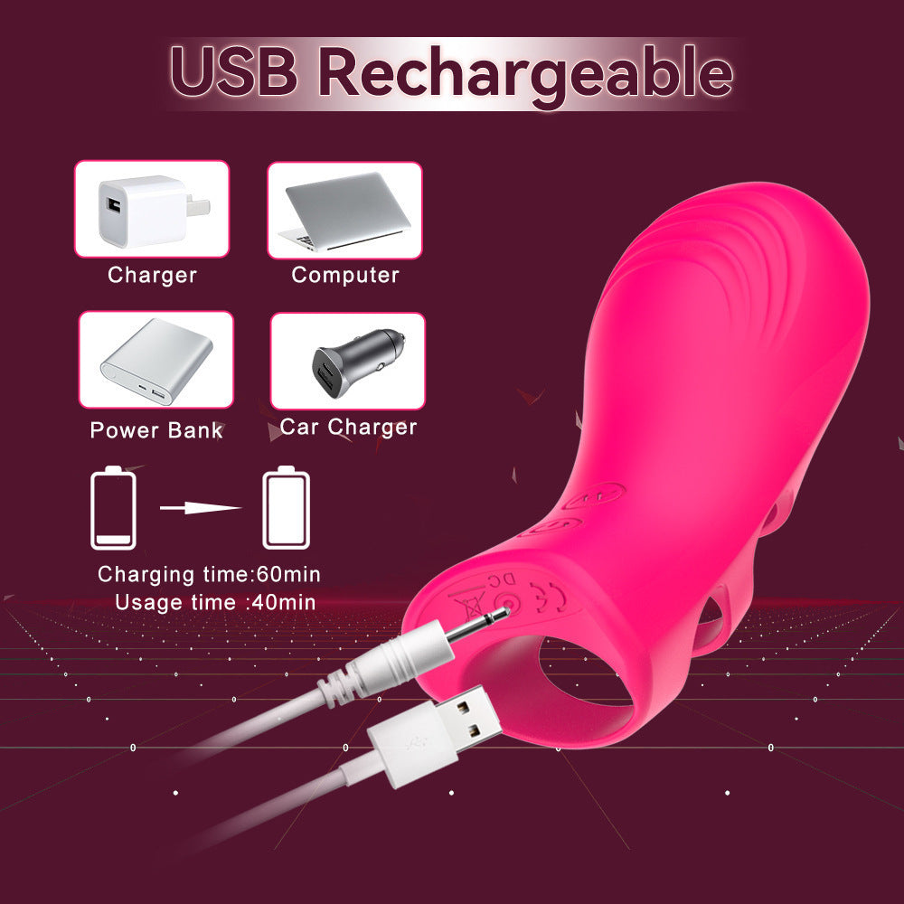 2 in 1 Ultimate Sweet Finger Vibrator 10 frequency Vibrating Couples flirt Sex Toy