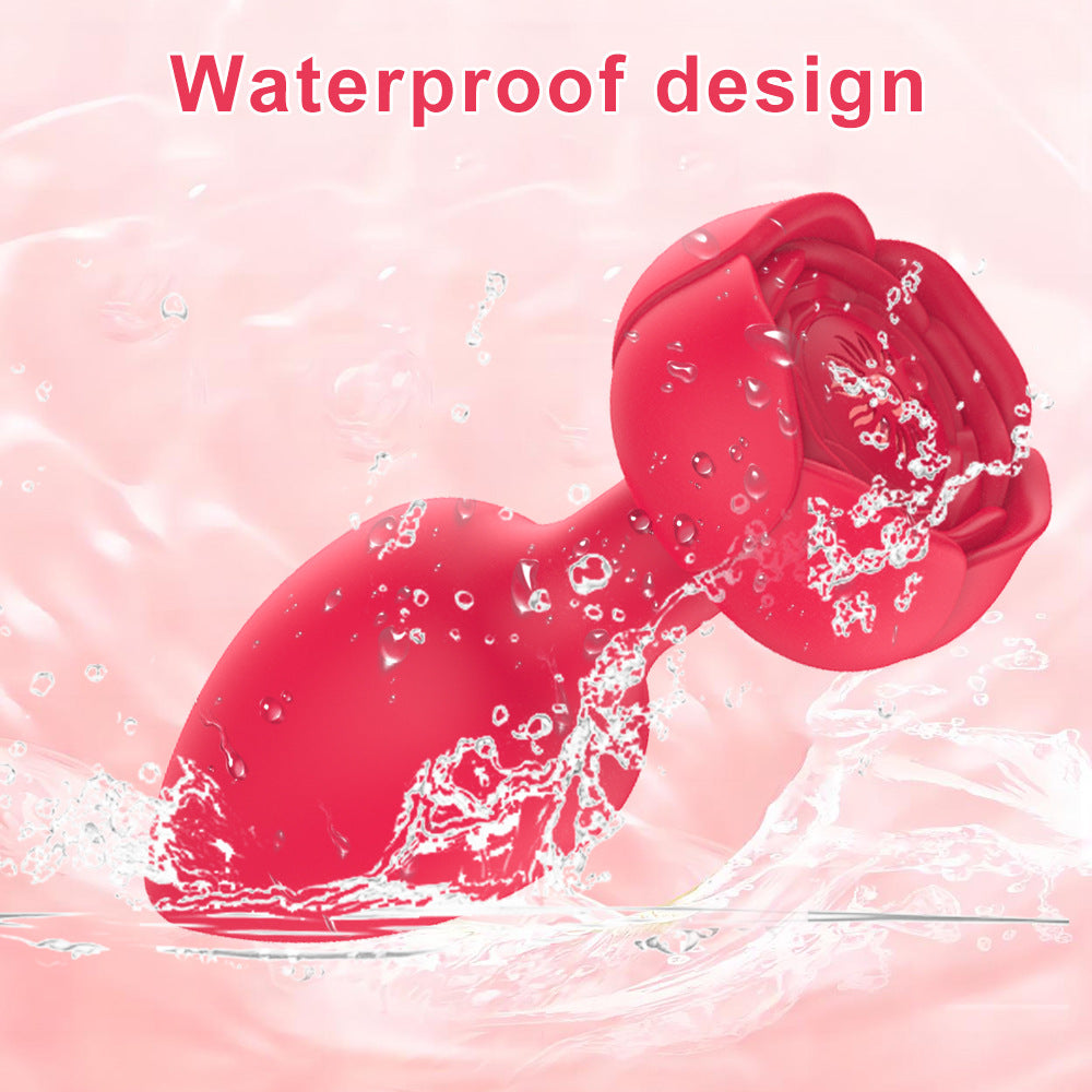 Remote control Silicone Rose Anal Vibrator Rechargeable Flash Butt Plug Vibration Adult Anal Plug Sex Toys