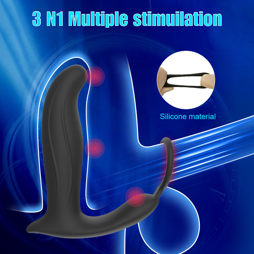 Silicone Anal Stimulator Rechargeable Dual Vibration Prostate Massager Butt Plug Vibrator With Cock Ring For Man Sex Toy