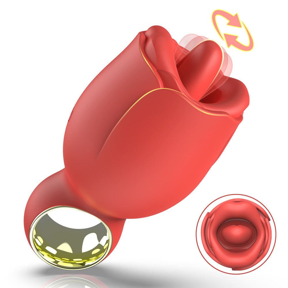 Rose Vibrator 8 Tongue Licking Modes USB Rechargeable Massage Masturbator Adult Sex Toy For Woman