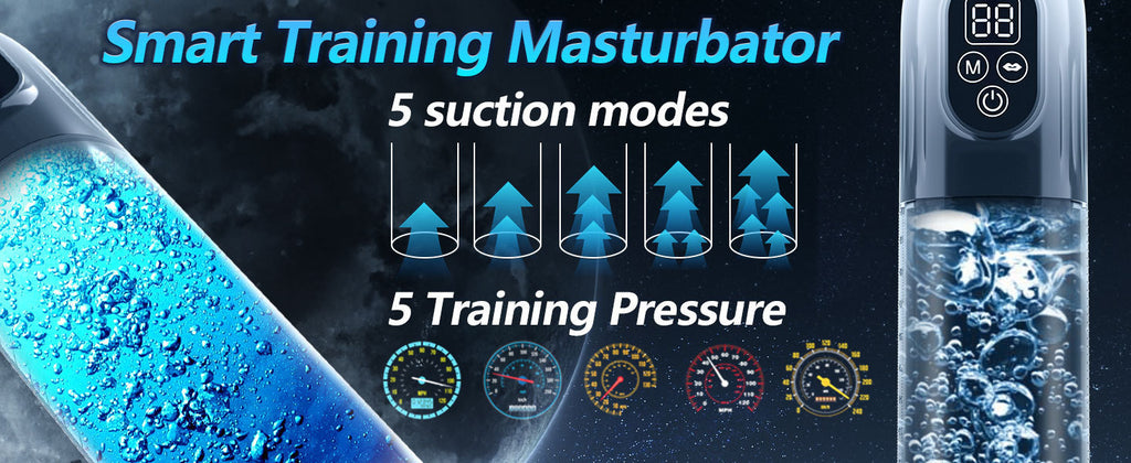 New 6 IN1 screen display spa aircraft cup stretching air pump vacuum men penile trainer adult sex toy