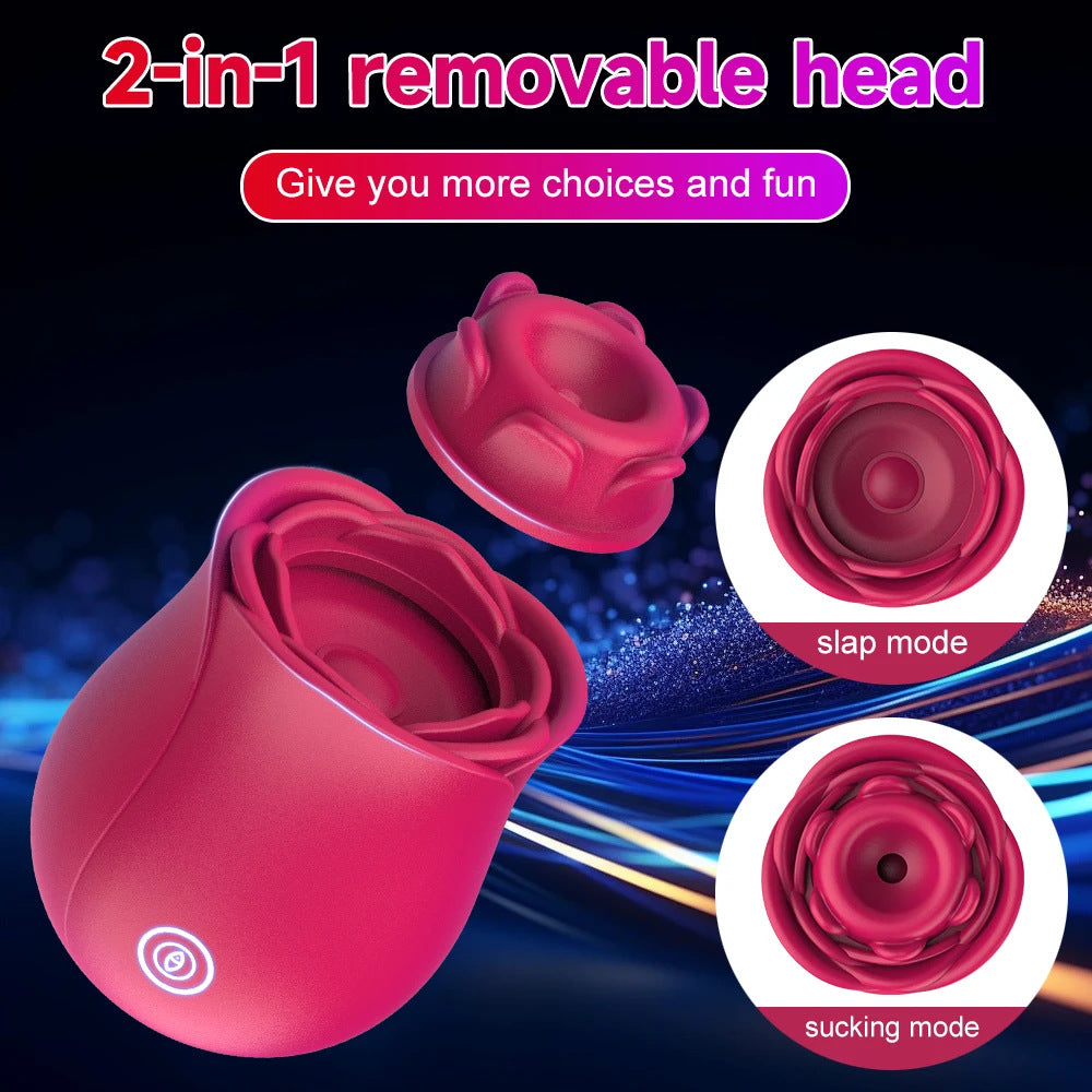 Hot-selling rose suction vibrator 2 IN 1 nipples clitoris to flirt jump eggs