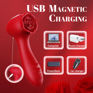 Rose Vibrator 10-frequency Body Massager Vibrating Egg Rose Flower Rotating Bead Vibrator by Seductiva