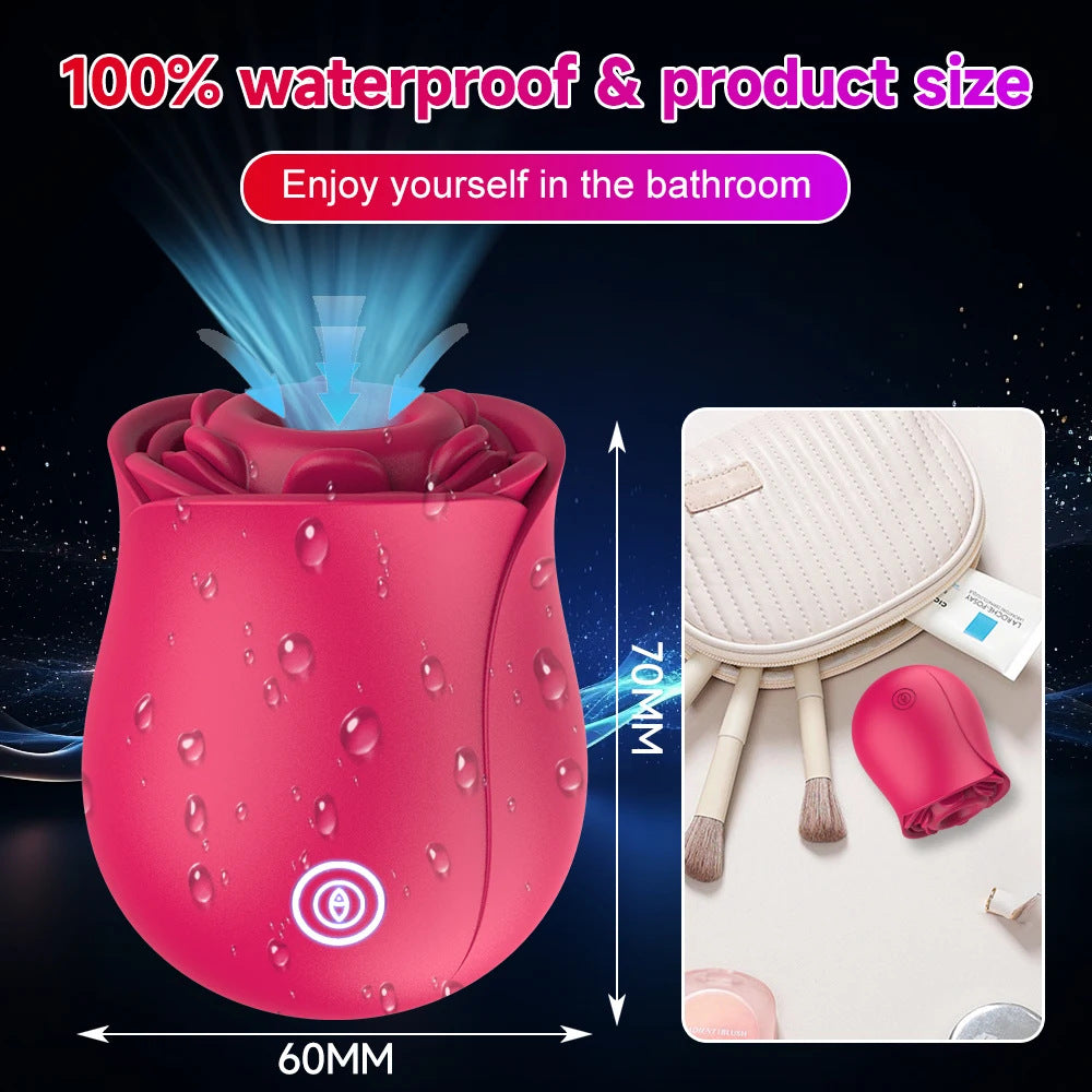 Hot-selling rose suction vibrator 2 IN 1 nipples clitoris to flirt jump eggs