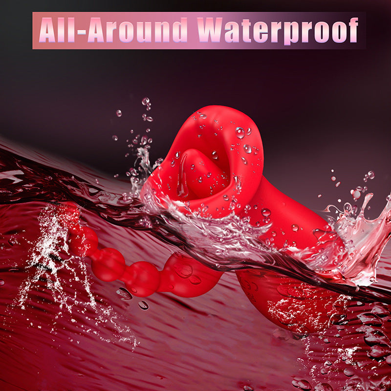 3 IN 1 female tongue licking masturbator sucking the breast clitoral vibrator backyard massage plug adult sex toys