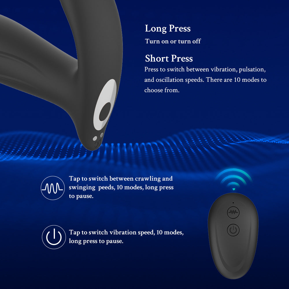 Silicone Anal Stimulator Rechargeable Dual Vibration Prostate Massager Butt Plug Vibrator With Cock Ring For Man Sex Toy