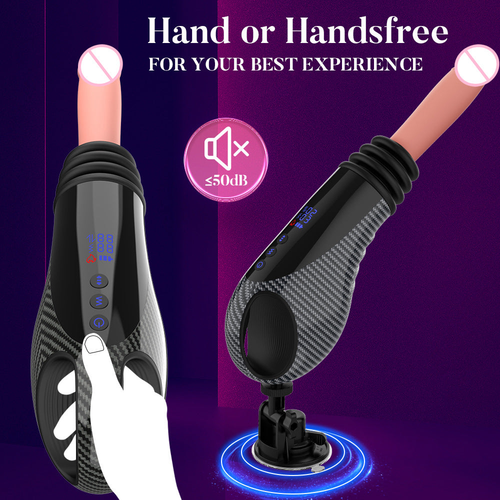 Female fully automatic telescopic vibrating insertion dildo