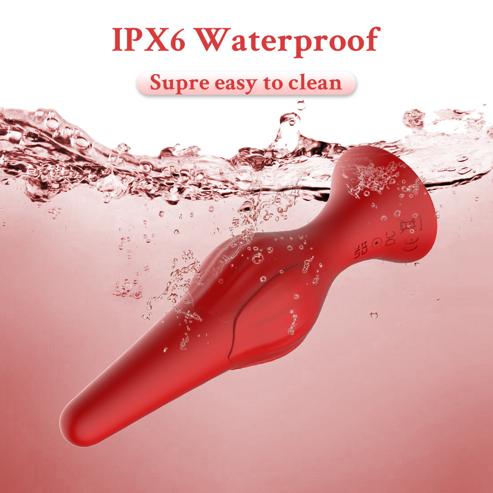 APP control vibration anal plug female masturbation vibrator rose butt plug
