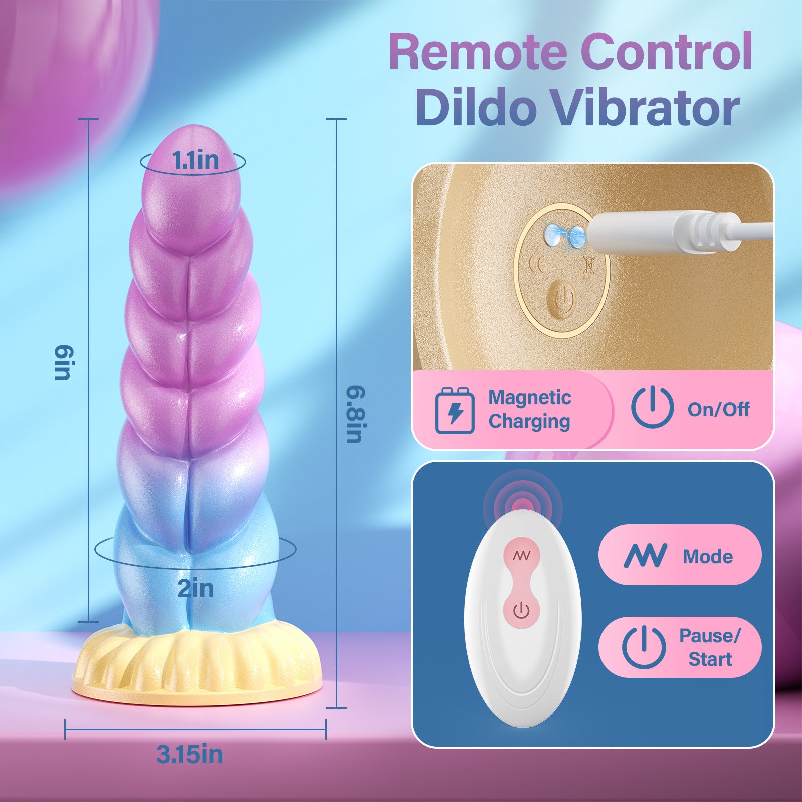 Vibrator Dildo Sex Toys Realistic Dildos with Suction Cup 8 Vibration Modes Remote Control Silicone Vibrating Fantasy Anal Toy