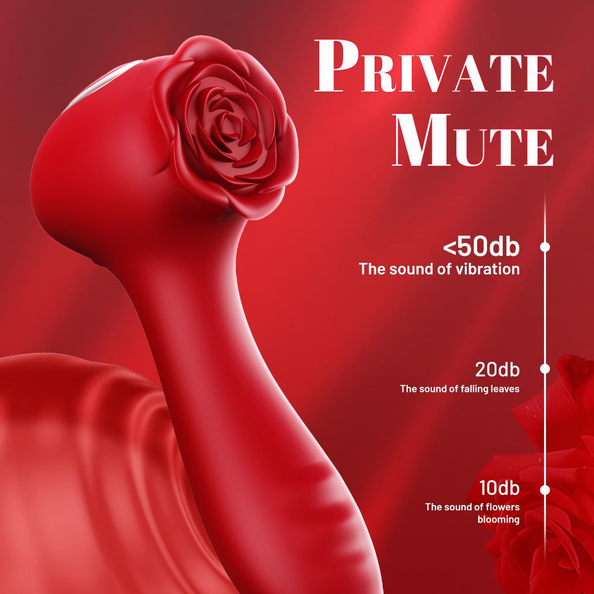 Rose Vibrator 10-frequency Body Massager Vibrating Egg Rose Flower Rotating Bead Vibrator by Seductiva