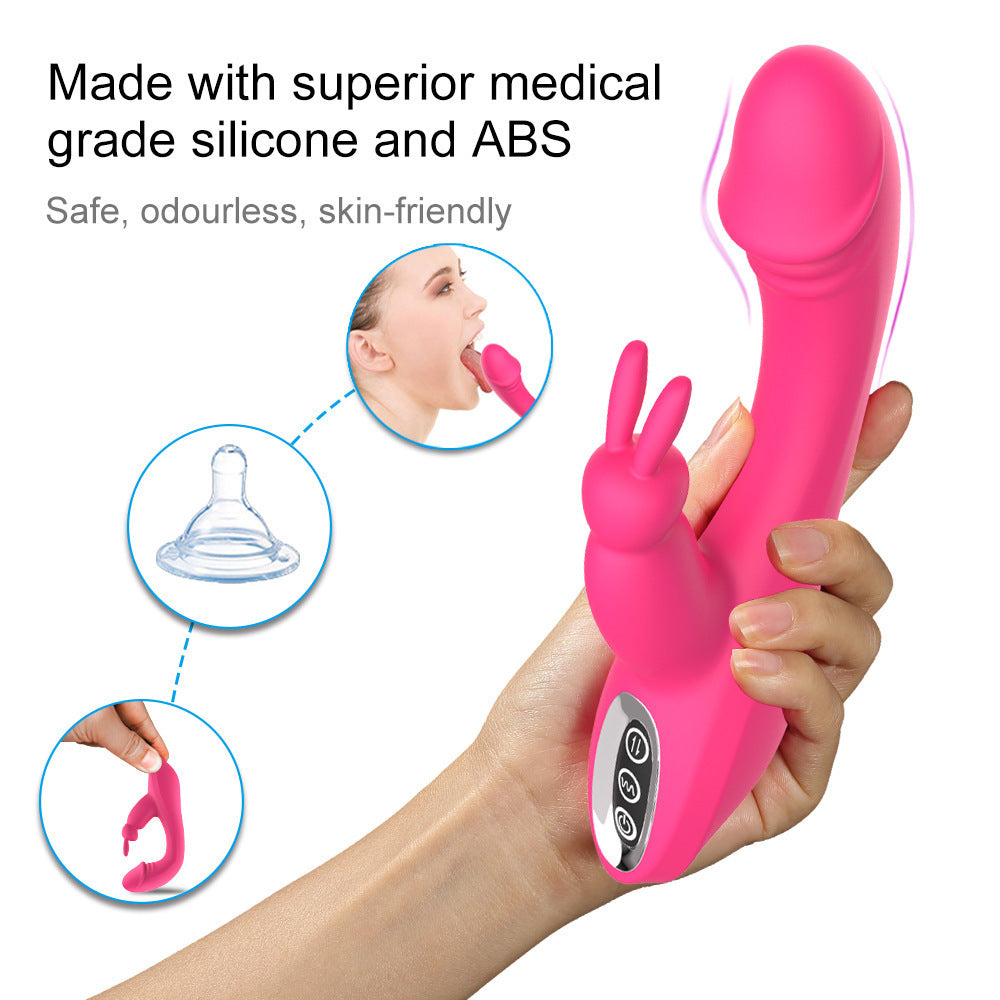USB Rechargeable Rabbit Vibrator Dildo Dual Stimulation Clitoral G Spot Masturbation Sex Toy For Women
