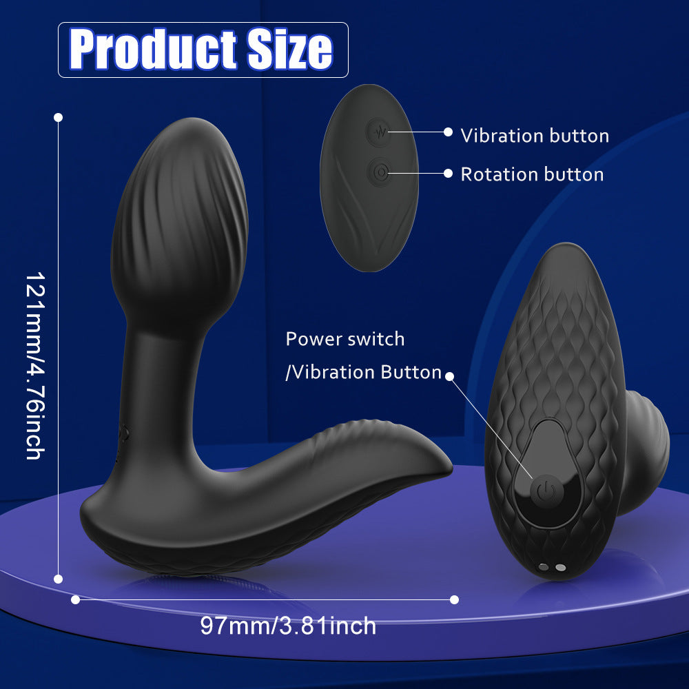 Silicone 9 Rotation & Vibration Modes Anal Plug Prostate Massager for Male & Female Wareable Panty Vibrator