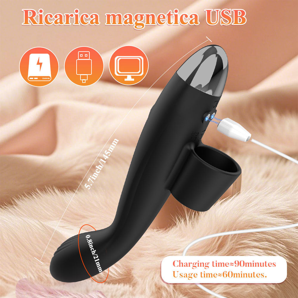 10 Frequency Rechargeable Silicone Adult Erotica AV Stick Female Masturbator Vibrating Finger Caps Vibrators for Women