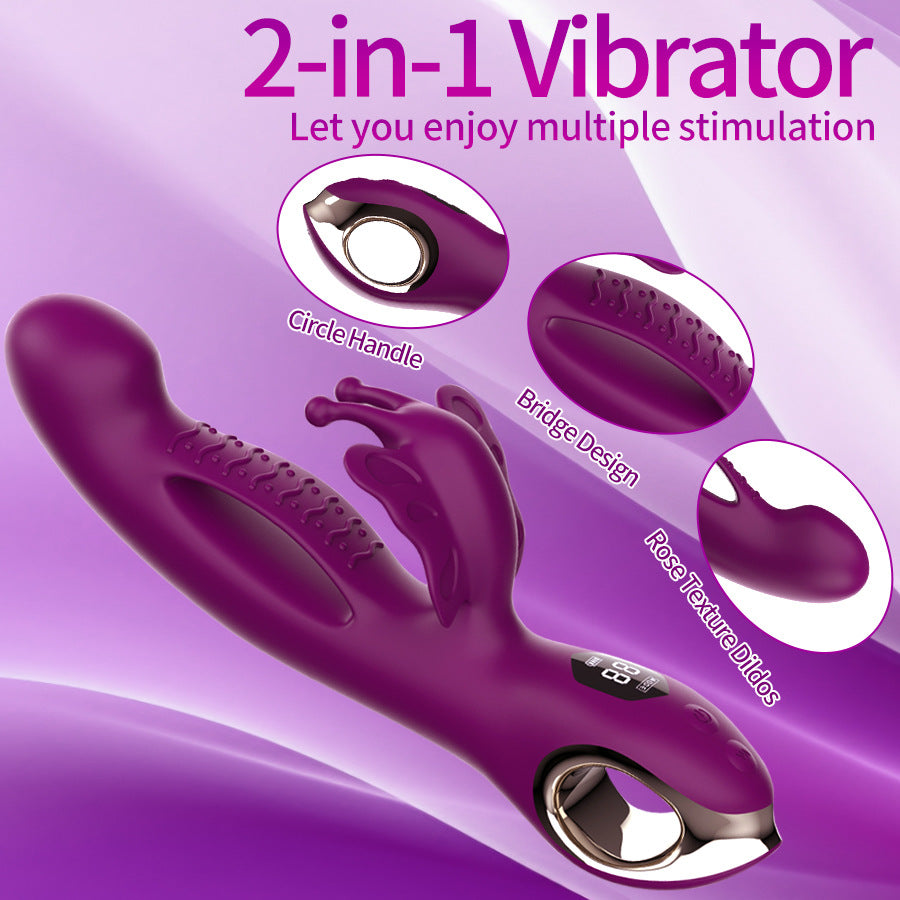 Butterfly Vibrator Multi-frequency Dual Shock AV Stick G-spot Clitoral Stimulator