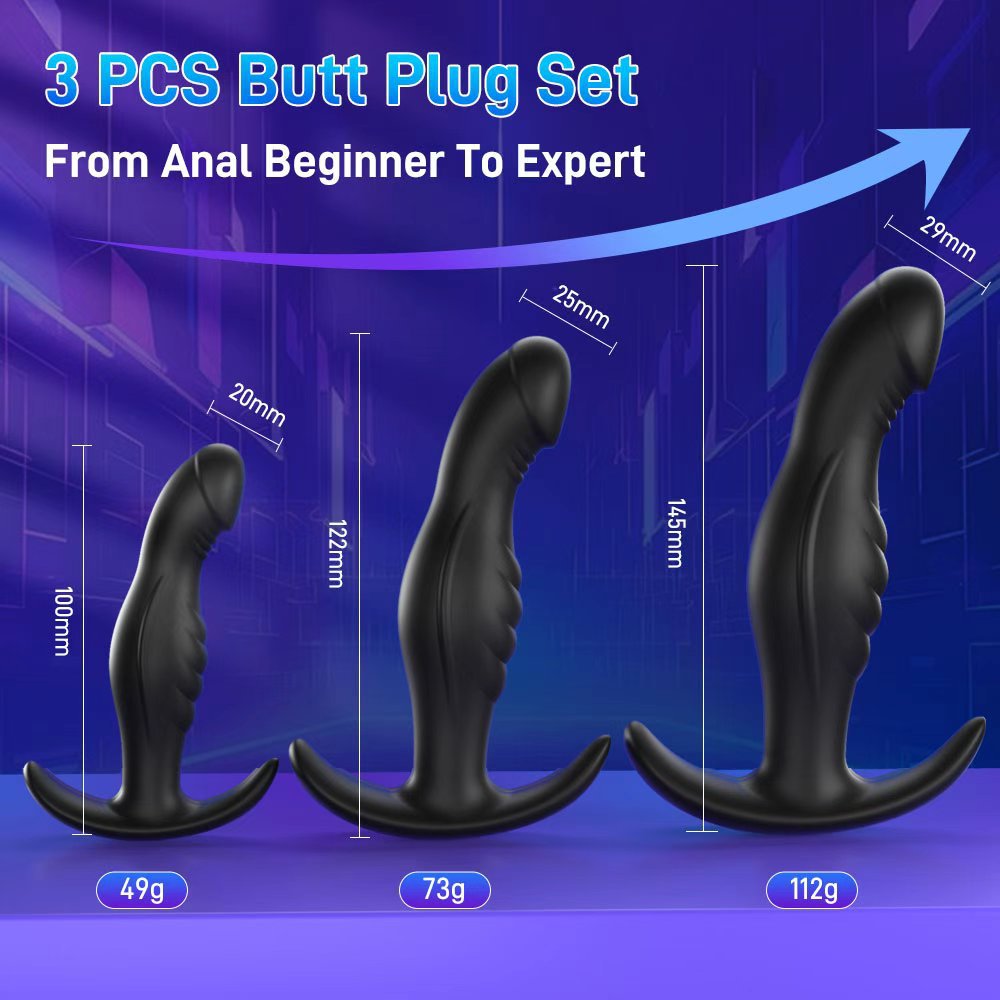 3 pcs butt plug set for men backyard anal plug male prostate massage