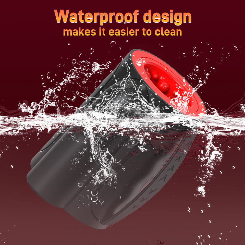 Men's telescopic rotating masturbation cup orgasm vibration cup hand-held penis trainer sex toy