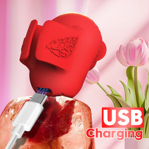 Silicone Suction Intimate Toy Rose Finger Vibrator Rechargeable | NZ Discreet Delivery by Seductiva